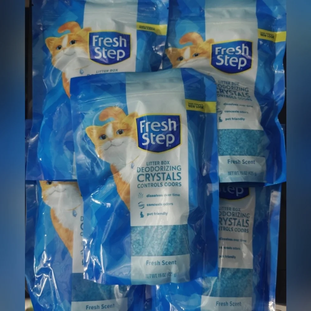 5 PACK Litter Box Deodorizing Crystals Scent Fresh Step 15oz (75 oz Total) Cat